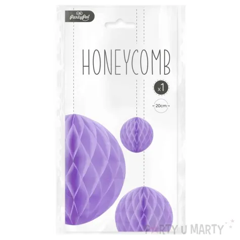 dekoracja honeycomb kula fioletowy partypal 20 cm
