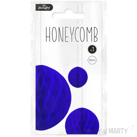 dekoracja honeycomb kula indygo partypal 10 cm