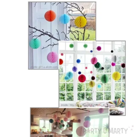 dekoracja honeycomb kula niebieski 30 cm