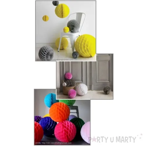 dekoracja honeycomb kula rozowa ciemna 40 cm