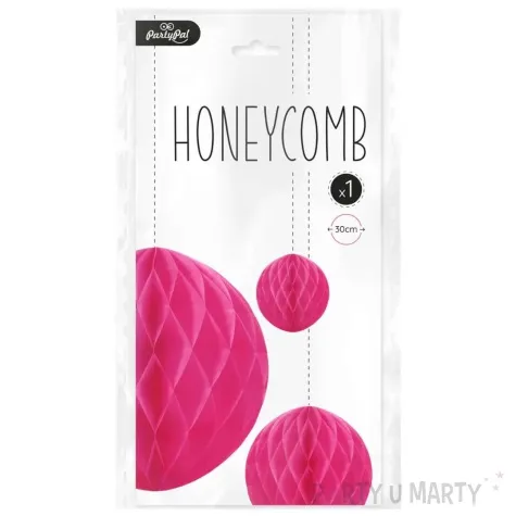 dekoracja honeycomb kula rozowy ciemny partypal 30 cm