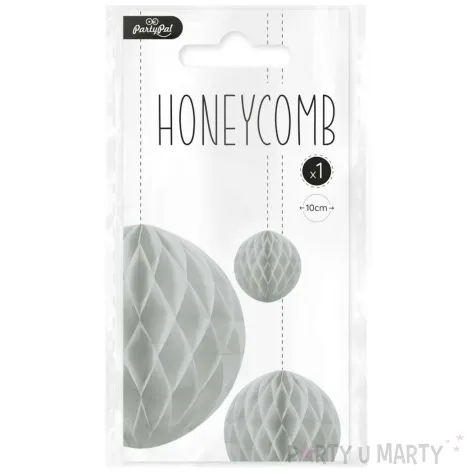 dekoracja honeycomb kula szary partypal 10 cm