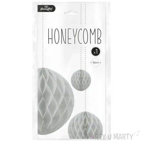 dekoracja honeycomb kula szary partypal 30 cm