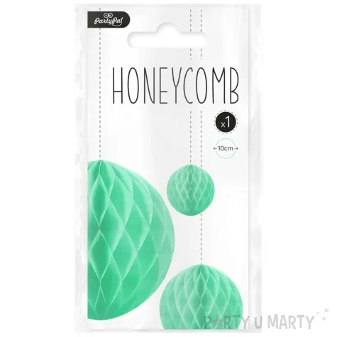 dekoracja honeycomb kula turkusowy partypal 10 cm