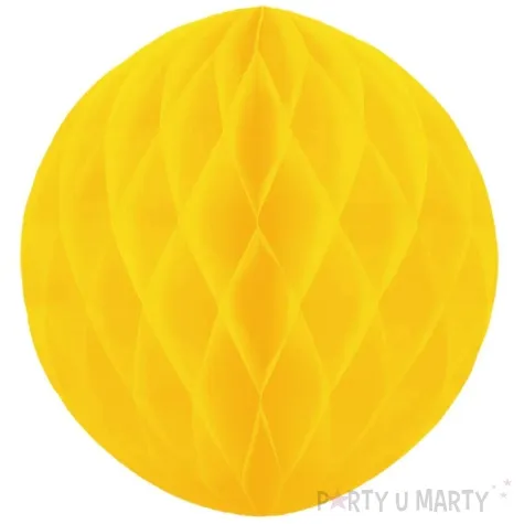 dekoracja honeycomb kula zolty partypal 10 cm