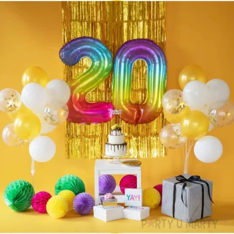 dekoracja honeycomb kula zolty partypal 20 cm