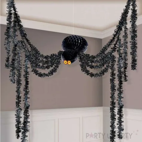 dekoracja honeycomb pajak czarna amscan 360 cm