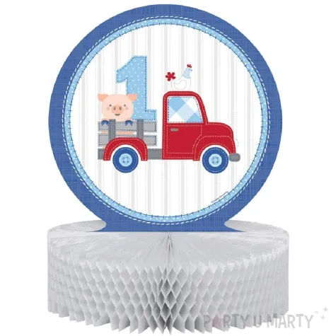 dekoracja honeycomb roczek chlopca niebieska godan 30 cm