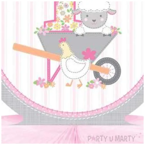 dekoracja honeycomb roczek dziewczynki rozowa godan 30 cm