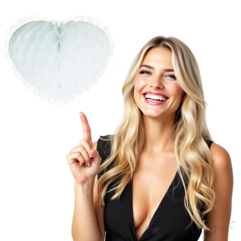 dekoracja honeycomb serce biala 45 cm funny fashion