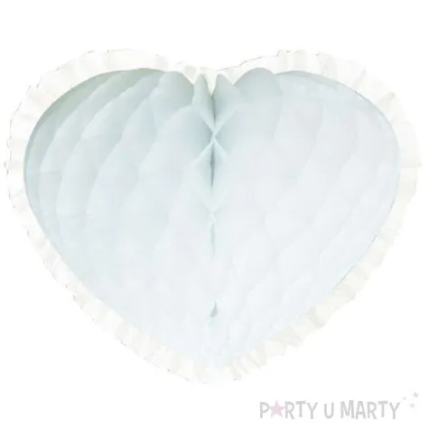 dekoracja honeycomb serce biala 45 cm funny fashion