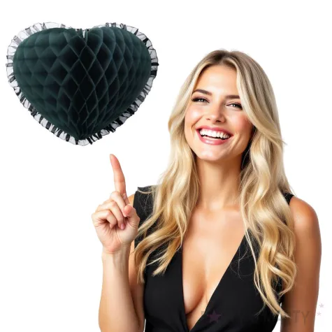 dekoracja honeycomb serce szara 45 cm funny fashion