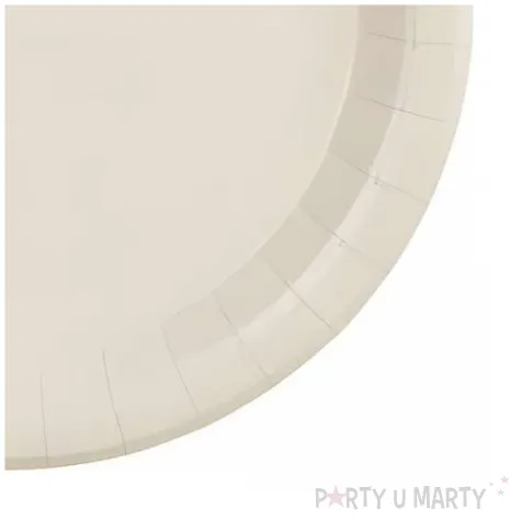 dekoracja jednorazowa zastawa stolowa talerzyki papierowe monokolor bezowy 23 cm 6 szt