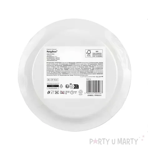 dekoracja jednorazowa zastawa stolowa talerzyki papierowe monokolor bialy 18 cm 6 szt