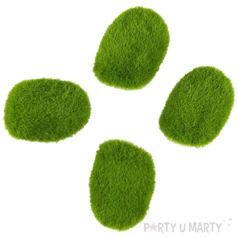 dekoracja kamienie pokryte mchem zielony arpex 4 szt