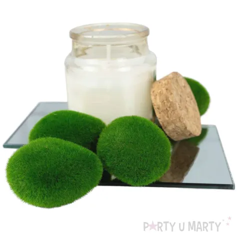 dekoracja kamienie pokryte mchem zielony arpex 4 szt