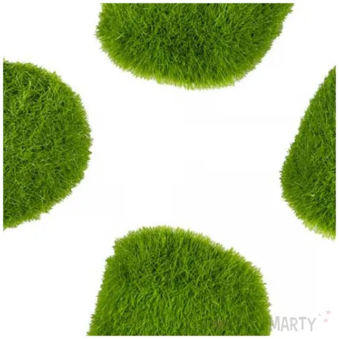 dekoracja kamienie pokryte mchem zielony arpex 4 szt