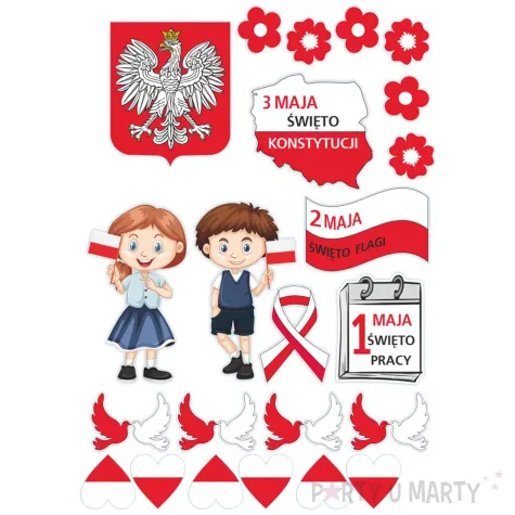 dekoracja kartonowa 1 maja 2 maja 3 maja 1 kompl