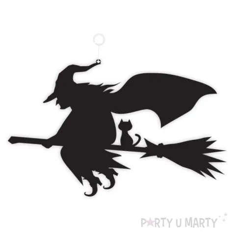 dekoracja kartonowa czarownica czarna 20 cm 1 szt