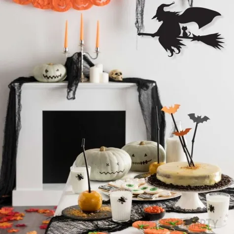 dekoracja kartonowa czarownica czarna 20 cm 1 szt