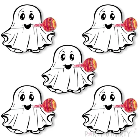 dekoracja kartonowa duszek kacperek na lizak 5 szt