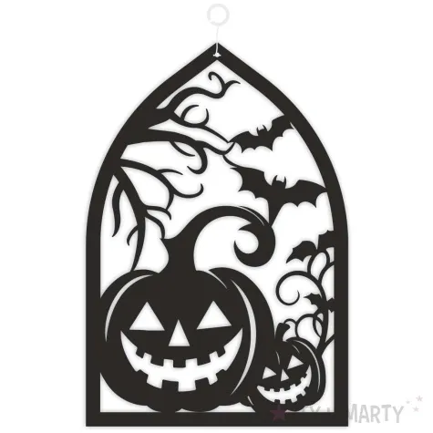 dekoracja kartonowa dynia gigant czarna 25 cm