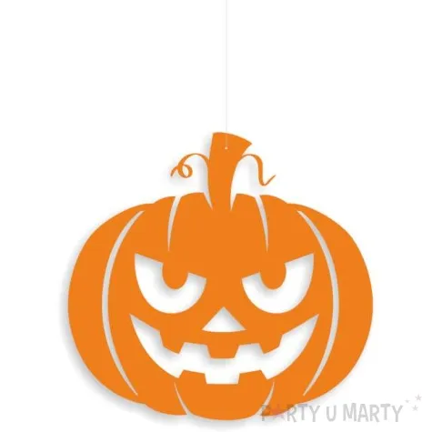 dekoracja kartonowa dynie na zylkach pomaranczowa 30 cm 3 szt