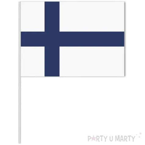 dekoracja kartonowa flaga finlandia bialo granatowa 40 cm