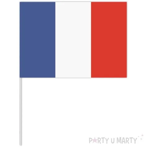 dekoracja kartonowa flaga francja niebiesko czerwona 40 cm