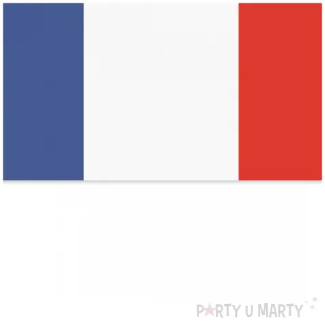 dekoracja kartonowa flaga francja niebiesko czerwona 40 cm
