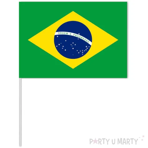 dekoracja kartonowa flaga na patyczku brazylia 40 cm
