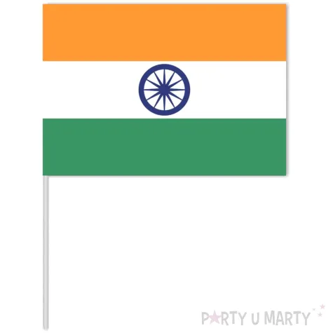 dekoracja kartonowa flaga na patyczku indie 40 cm