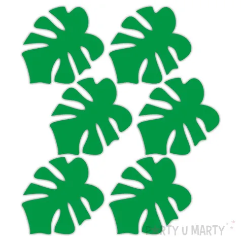 dekoracja kartonowa hello aloha monstera zielona 15 cm 6 szt