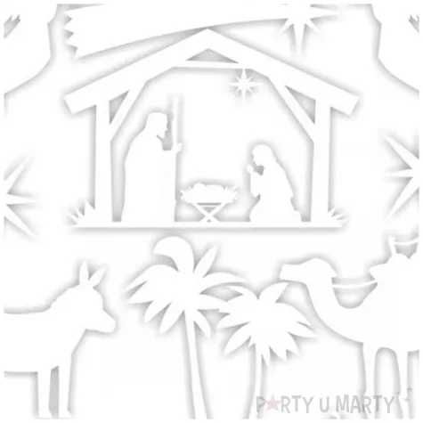 dekoracja kartonowa jaselka bialy 1 kompl