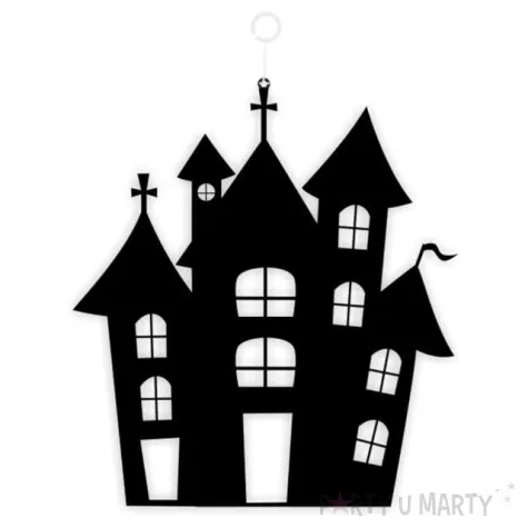 dekoracja kartonowa kosciol czarna 20 cm 1 szt