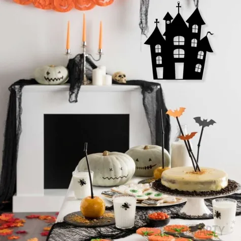 dekoracja kartonowa kosciol czarna 20 cm 1 szt