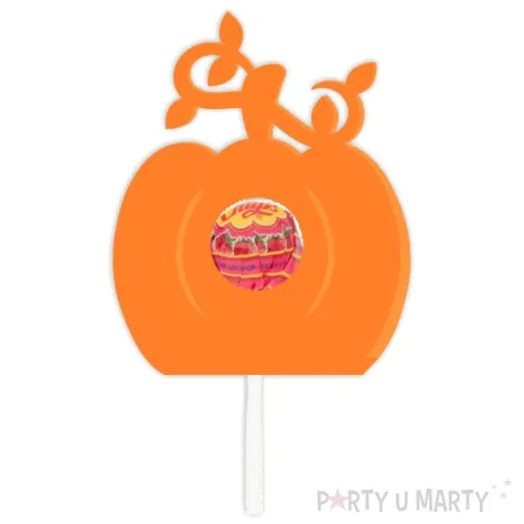 dekoracja kartonowa mono dynia na lizak diy pomaranczowa 5 szt