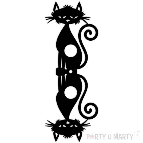 dekoracja kartonowa mono kot na lizak diy czarna 5 szt