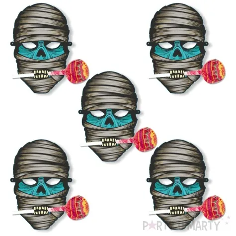 dekoracja kartonowa mumia ksawery na lizak 5 szt