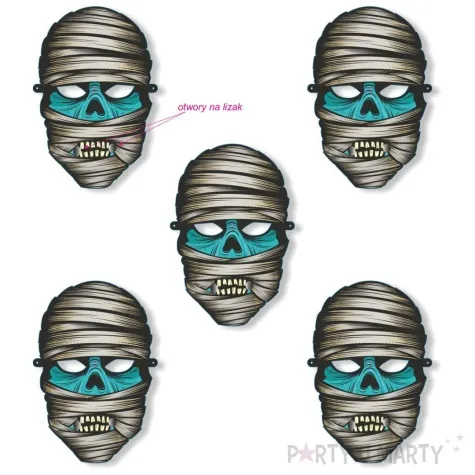 dekoracja kartonowa mumia ksawery na lizak 5 szt