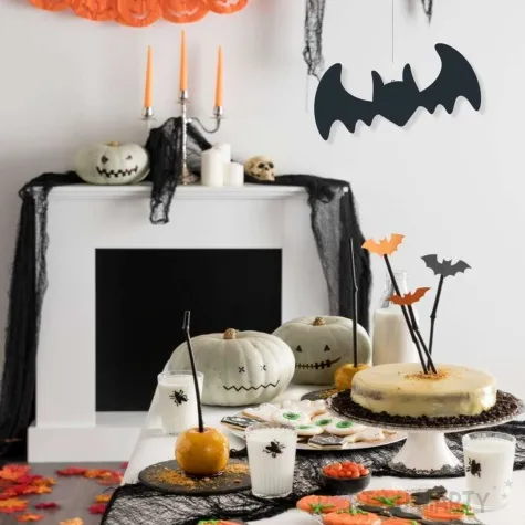 dekoracja kartonowa nietoperz czarna 20 cm 1 szt