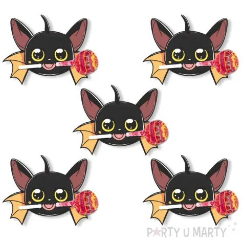 dekoracja kartonowa nietoperz jacenty na lizak 5 szt