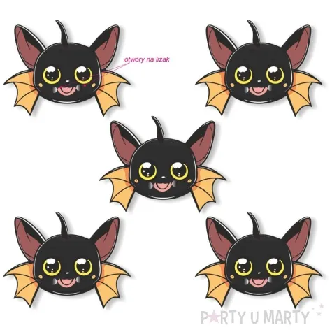 dekoracja kartonowa nietoperz jacenty na lizak 5 szt