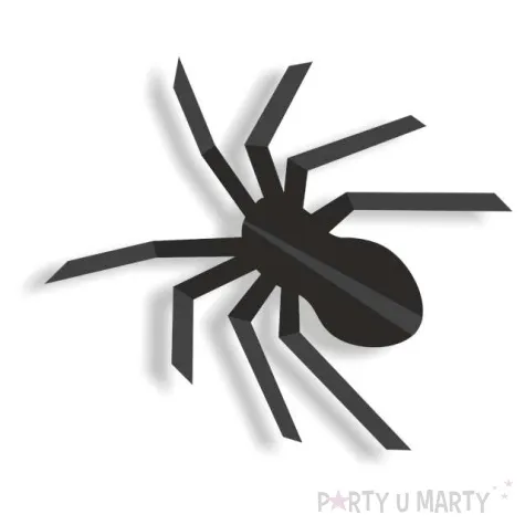 dekoracja kartonowa pajak 3d samoprzylepny czarna 30 cm