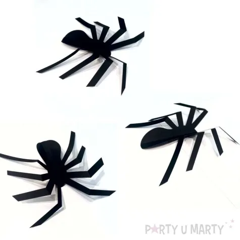 dekoracja kartonowa pajak 3d samoprzylepny czarna 30 cm