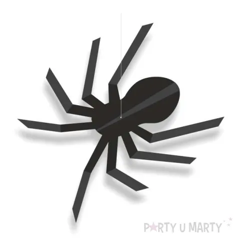 dekoracja kartonowa pajaki 3d na zylkach czarna 30 cm 3 szt