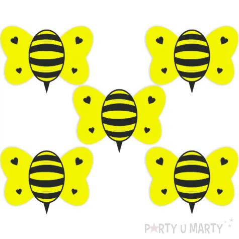 dekoracja kartonowa pszczolka na lizak 5 szt