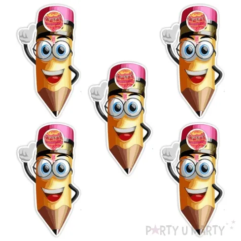 dekoracja kartonowa sprytny olowek na lizak uniwersalny 5 szt