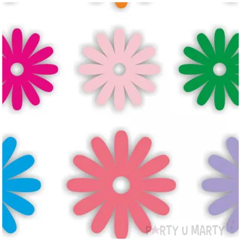 dekoracja kartonowa szkolna gazetka na okno wiosna kolorowe kwiatki 12szt