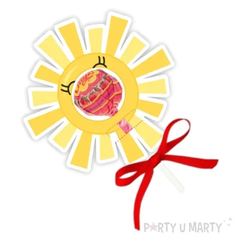 dekoracja kartonowa wakacyjne sloneczko na lizak 5 szt